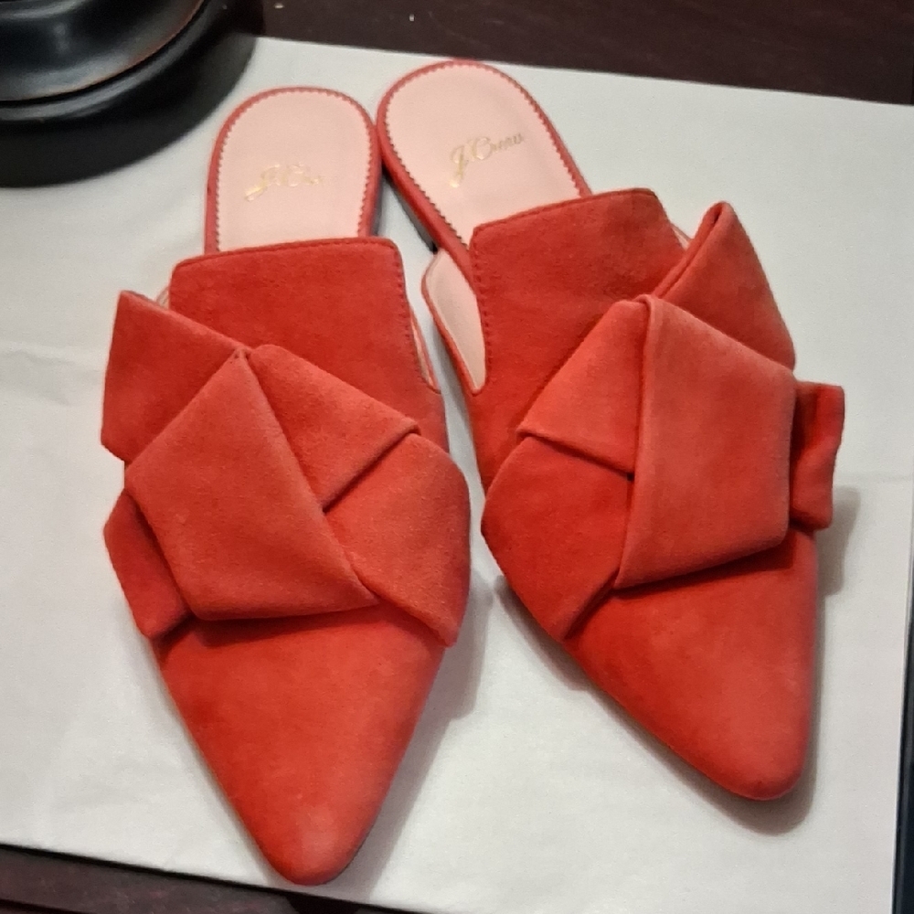 J. Crew Women's Bold Red Suede Mules